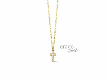 Ketting + hanger - Zilver plaqu&eacute; goud | ORAGE