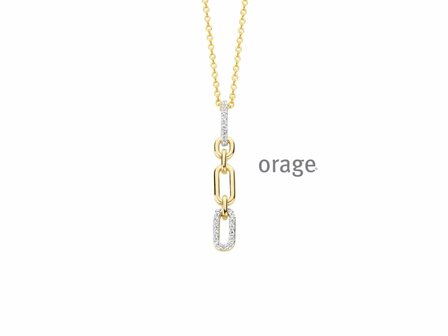 Ketting + hanger - Zilver plaqu&eacute; goud | ORAGE