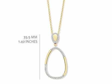 Ketting + hanger - Zilver plaqu&eacute; goud | SILVER ROSE