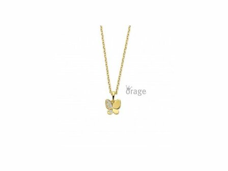 Ketting + hanger - Zilver plaqu&eacute; goud | ORAGE