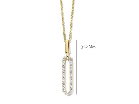 Ketting + hanger - Zilver plaqu&eacute; goud | SILVER ROSE
