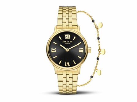 SET horloge + armband - AMALYS | Staal + plaque